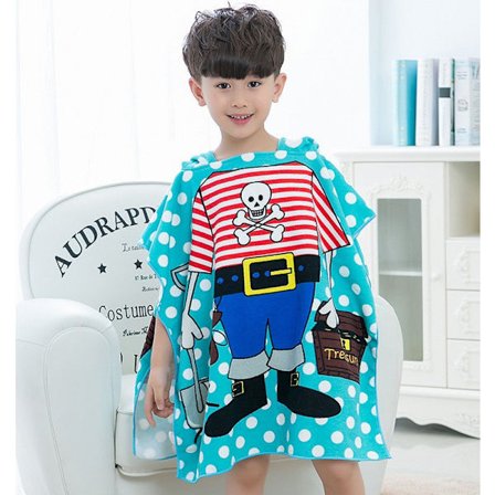 Barnebadekappe Håndkle Strand Svømmehåndkle Hurtigtørkende Badehåndkle Jenter Gutter Pirat