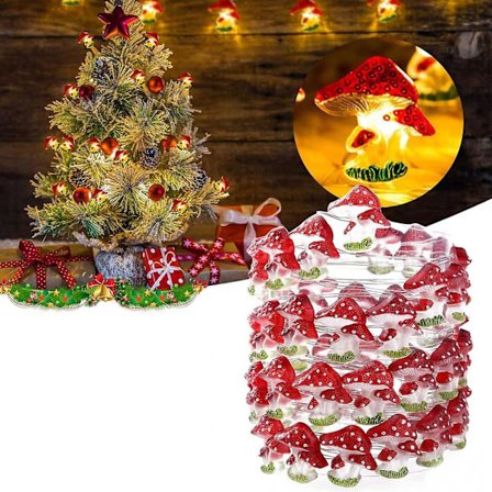 Svampe Lyskæde 3m Kobbertråd Indendørs Juledekoration 30 Lys - Konstant - Ikke-Vandtæt