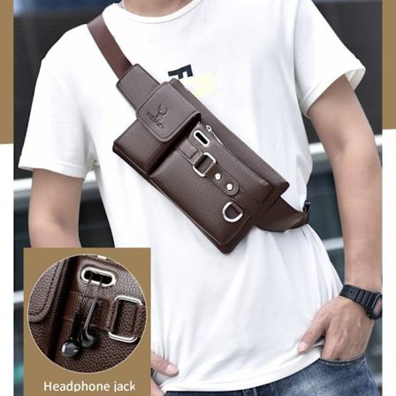 Ny Sport Midjeväska Outdoor Travel PU Messenger Bag för man - spot försäljning