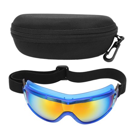 Børnebriller Anti Splash UV-beskyttelse Børnebeskyttelsesbriller med opbevaringsboks til børn Blå ramme Imitation rød film