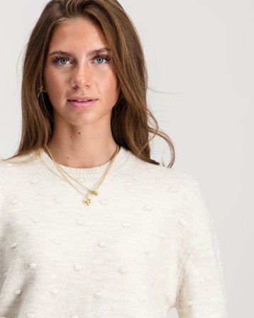 VERO MODA VMFRANCESCA LS O-NECK PULLOVER GIRL Beige Truien Meisjes - Kids Brand Store