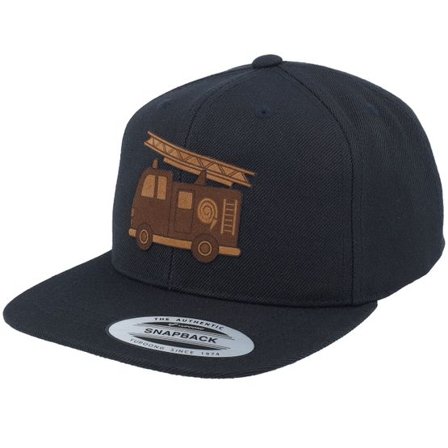Kiddo Cap - Svart snapback Keps - Kids Fire Truck Engraved Black Snapback @ Hatstore