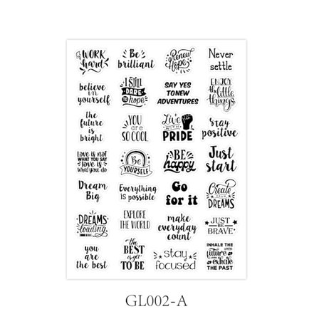 Transparente Inspirerende Håndskrevne Citatklistermærker Model 6