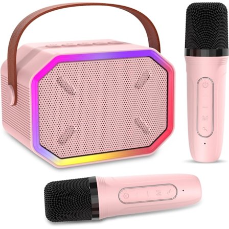 Lasten karaoke-kone 2 Bluetooth-mikrofonilla - Ihanteellinen joulu- ja syntymäpäivälahja lapsille ja taaperoille - Kannettava langaton karaoke-kaiutin