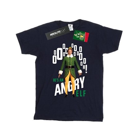Elf Dam/Damer Angry Elf Bomull Boyfriend T-Shirt M Marinblå
