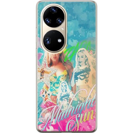 Yhteensopiva Puhelinkuori Huawei P50 Pro Seikkailumaailma Steve, Creeper ja eläimillä värikkäässä palikkagrafiikassa