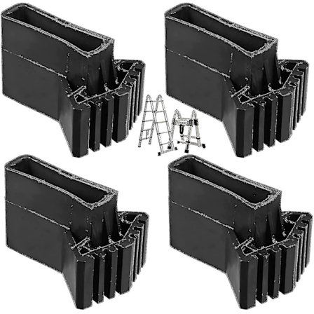 Stegefotsskydd, Stegeförlängning, Stegefötter, Halksäkra Gummiplattor, Universal Halksäkra Gummifötter för Stege, 4 Stycken