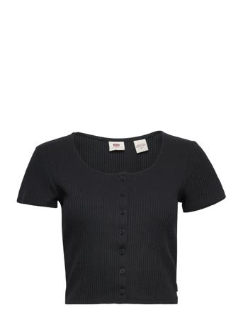 Ss Rach Top Caviar Crop Tops Short-sleeved Crop Tops Svart LEVI ́S Women