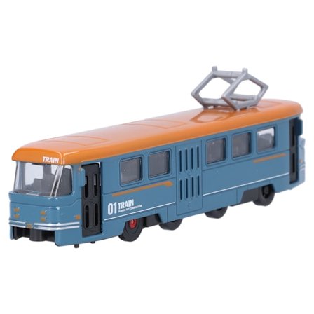 Barnlegering Trolley Buss Leksak Barn Simulering Dra Tillbaka Buss Modell Dekoration FödelsedagspresentBlå