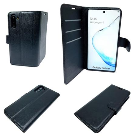 2-i-1 Plånbok Svart Läderfodral Till Galaxy Note 10 Svart