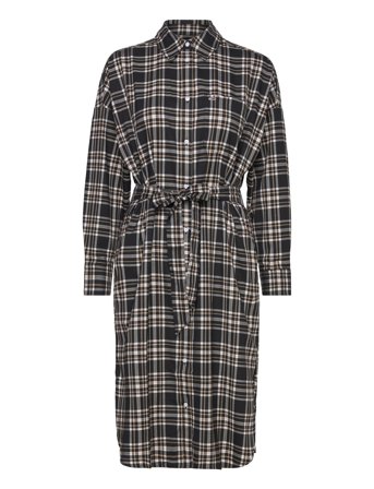 Tjw Check Below Knee Shirt Dress Dresses Shirt Dresses Svart Tommy Jeans*Betinget Tilbud