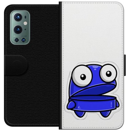 Kompatibel Tegnebogsetui til OnePlus OnePlus 9 Pro Blå tegneseriefigur med åbent udtryk og store øjne i sjov illustration