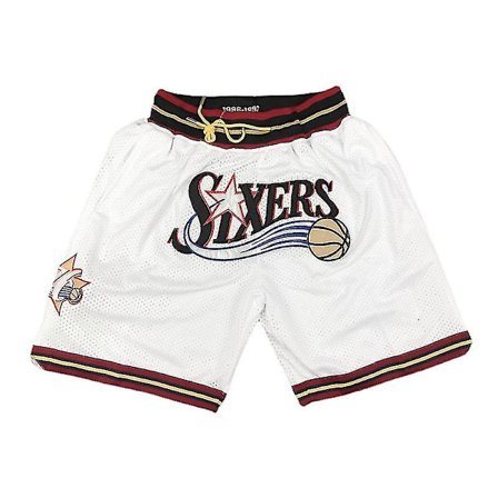 Nba Philadelphia Hvide Broderede Shorts Basketball Shorts