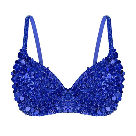 Tribal glitter sparkle magedans perlebesatt paljett-BH-topp for kvinner