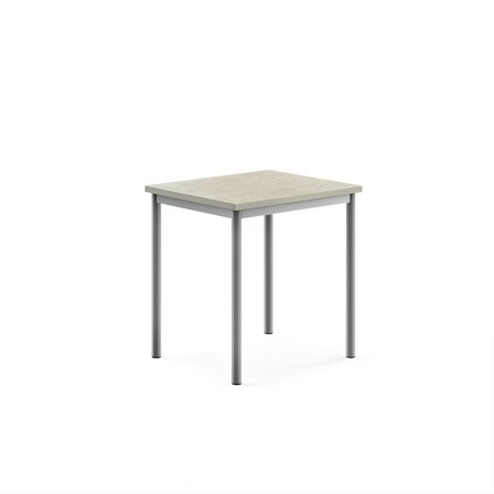 Tisch SONITUS, 700x600x720 mm, Linoleum hellgrau, alugrau