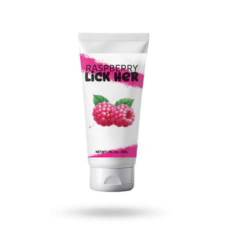 Lick Her - Raspberry 50 ml- Vuxen.se - Smaksatt & ätbart - Massageoljor, ätbar body paint, bj blast, bj spray