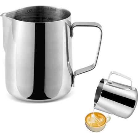 Maidonvaahdotin 350 ml Käsikäyttöinen maidonvaahdotin höyrytyskannu & kuppi Ruostumaton teräs vaahdotin Latte Art höyrystin Espressokoneen tarvikkeet 