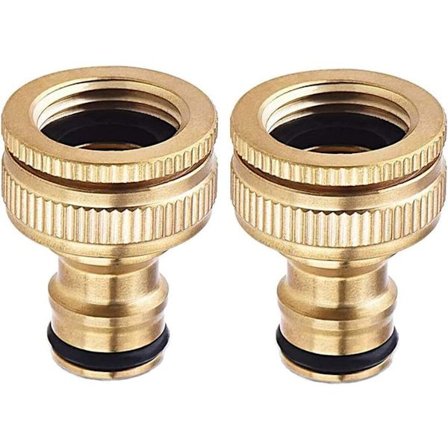 2 stycken trädgårdsslangkrananslutning i ren koppar, trädgårdsslang T