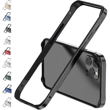 Aluminiumram Metall stötfångare Case Kompatibel Iphone 15 Pro Max/15 Pro/15 Plus med upphöjd kantskydd