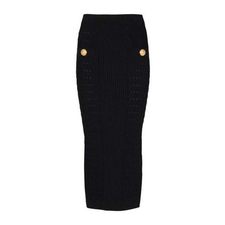 Balmain Midi Skirts svart, Dam, Dam, Storlek: S