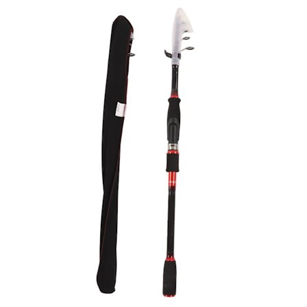 Hiilikuituinen teleskooppivapa 2,4 m ruostumattomasta teräksestä valmistettu pyörivä ohjain ulkokalastukseen