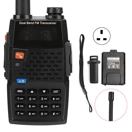 UV-F9+ Marin IP67 Vattentät Walkie Talkie UHF/VHF Dubbelbands Tvåvägsradio (100-240V)UK
