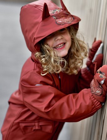 mikk-line Pu Rain Set Rec Warm Animal Susp104 - Red - 86