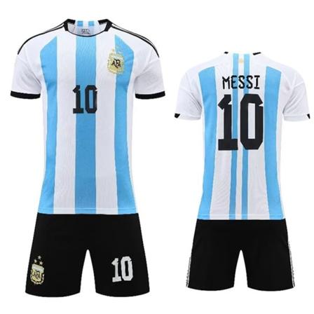 2-delt blå- og hvidstribet fodboldtrøjesæt til børn, T-shirt og shorts til fodboldtræning og konkurrencer, Børnetøj Black&XL