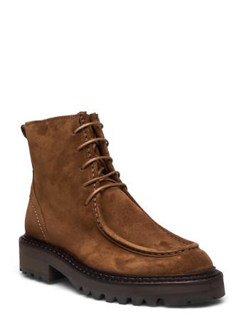 Warm Lining Shoes Boots Ankle Boots Laced Boots Brun Billi Bi*Betinget Tilbud