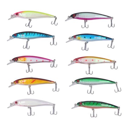 10 kpl Muoviset Värikkäät Uistimet Lisää Onnea Realistinen Uistin Syvälle Ja Matalaan Veteen