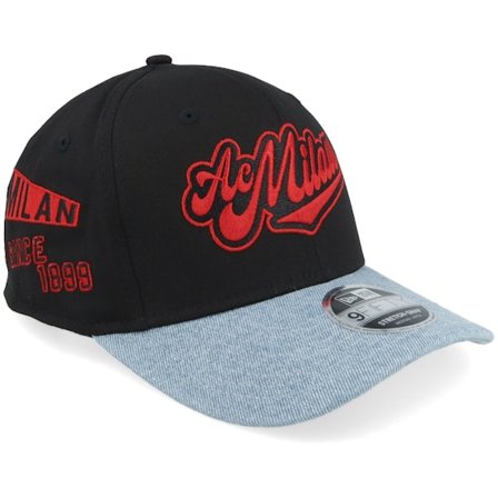New Era - Football Preto adjustable Boné - AC Milan Denim 9FIFTY Black/Denim Adjustable @ Hatstore