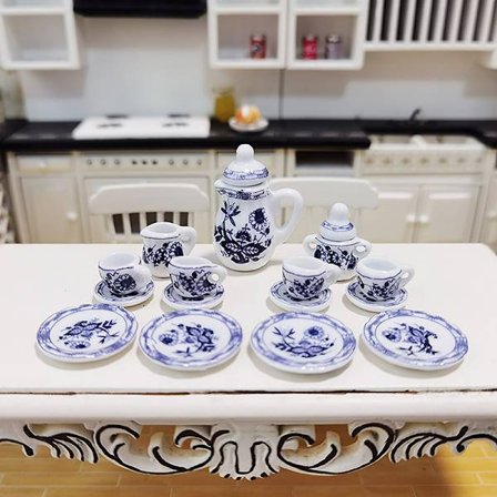 Mini keramiskt set dockhustillbehör gör-det-självleksaker