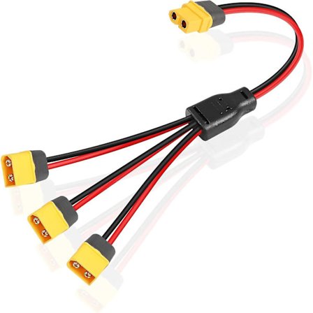 Xt60 splitter forlengelseskabel 1 hunn-til-3 hann-kontaktadapter [xc]