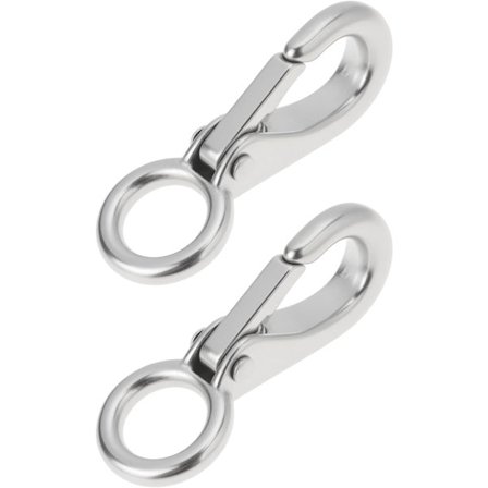 2 stk. Størrelse 0 55mm Hurtigkobling Snap Hook med 10mm Fast Øje 304 Rustfrit Stål