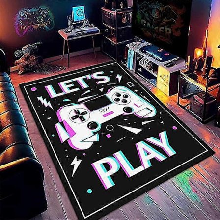Spillmatte, stort sklisikkert gamerteppe for soverom