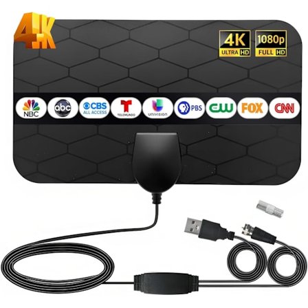 Antenni TV Digitaalinen HD Sisäantenni Paikalliskanaville 360° Vastaanotto Tukee 4K 1080P