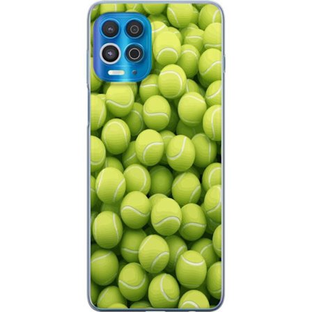 Kompatibel Mobilcover til Motorola Motorola Edge S Mønster af grønne tennisbolde i høj detalje, sporty motiv med gentagende tekstur og stærke farv