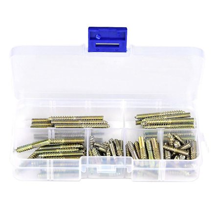 110 stk M4 Dobbelt-Endet Hengerbolt Dowel Skrue for Trearbeid Møbler {db}