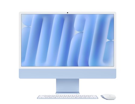 Apple iMac 24" (October 2024), 4.5K Retina display, M4 chip 8CPU/8GPU, 16GB RAM, 256GB SSD, Blue