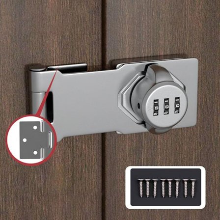 Skapdørlås Kjøleskap Kodelås SØLV 3 HUL