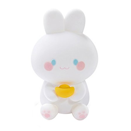 Kanin klapp lys silikon søt justerbar lysstyrke liten kanin seng nattlys for hjemmet