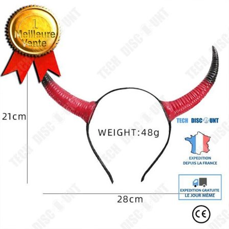 Kostymaccessoarer - TECH DISCOUNT - Hornhuvudbonad - En storlek - 21x28 cm - Halloween