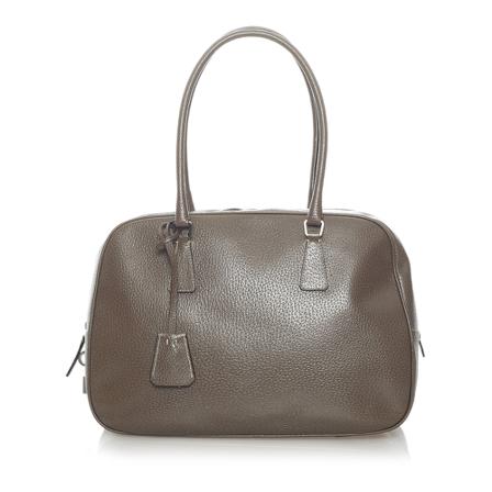 Prada Vintage, Pre -owned Saffiano Bauletto Handbag Bruin, Dames, Maat:ONE Size