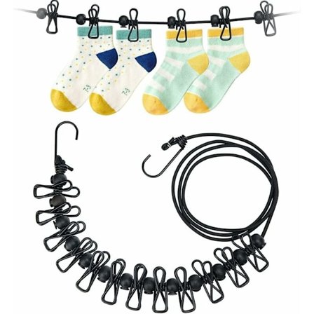 2 kappaletta pyykkinarua, kannettava joustava säädettävä sisäänvedettävä ulos