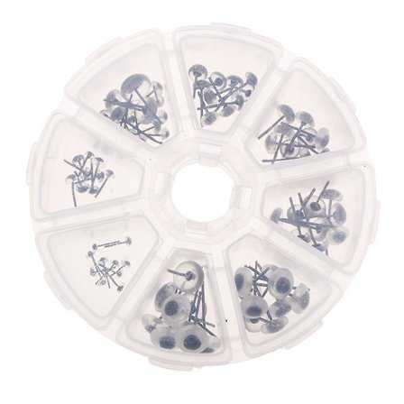 80 stykker 3-10mm dukkeglassøyne nålefilting teddybjørn dukker tilbehør