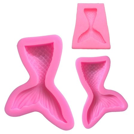Fish Tail Mermaid Silikonfondant Form Tårta Choklad epoxiverktyg