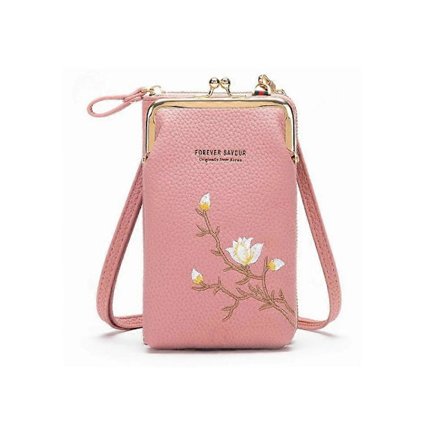 Indefinitet Dame Sling Cross-Body Lommebok, Declrationun Brodert PU-Lær