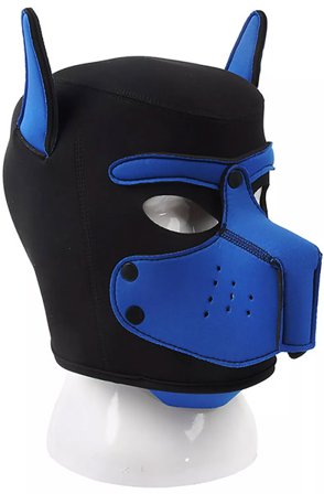 Neoprene Hundemaske in Schwarz-Blau