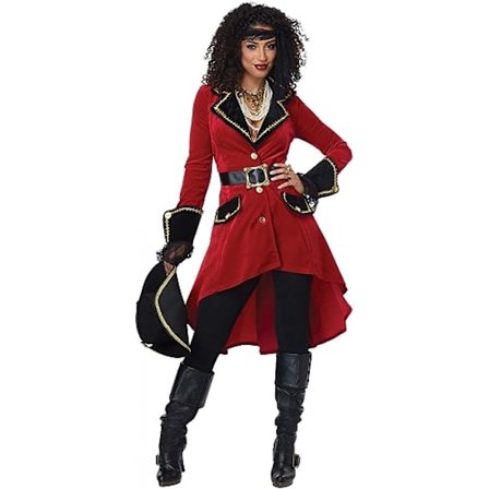 California Costumes Kvinders High Seas Heroine - Voksen Kostume Voksen Kostume, Velegnet til cosplay, Rød/Sort, Stor