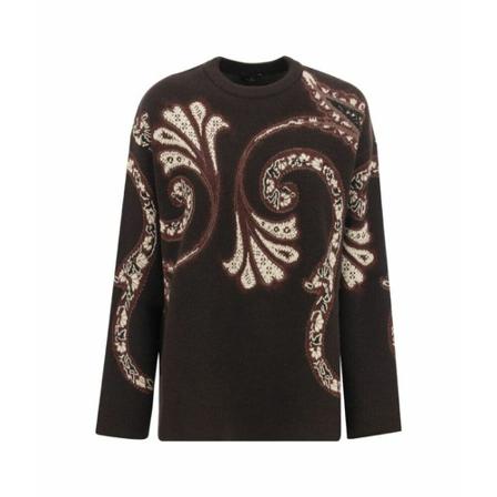 Etro, Round-neck Knitwear Brązowy, Kobieta, Rozmiar: 2XS